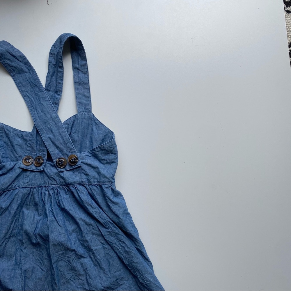 Free People Mini Chambray Dress Size 6 - Picture 5 of 11